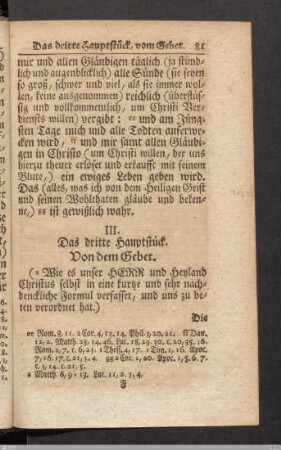 III. Das dritte Hauptstück. Von dem Gebet.