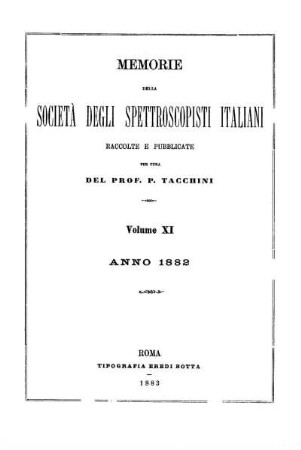 11: Memorie della Società degli Spettroscopisti Italiani