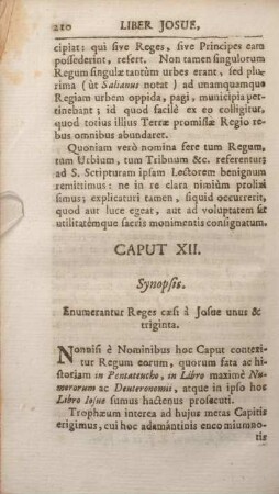Caput XII. Synopsis.