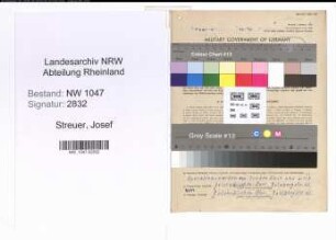Entnazifizierung Josef Streuer , geb. 26.09.1904 (Beamter)