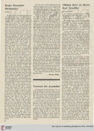 Erster Deutscher Herbstsalon : Vorrede