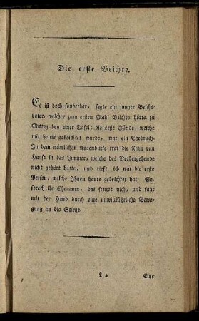 Die erste Beichte