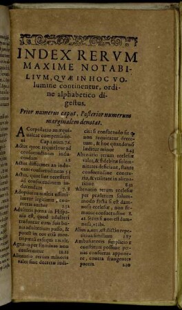 Index Rerum Maxime Notabilium [...]