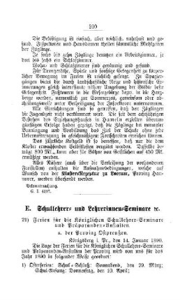 Ferien für die Königlichen Schullehrer-Seminare und Präparanden-Anstalten : [E. Schullehrer- und Lehrerinnen-Seminare etc.]