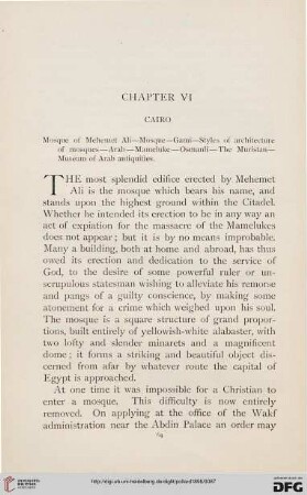 Chapter VI: Cairo