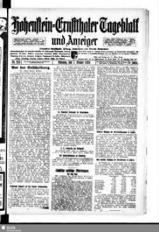 Hohenstein-Ernstthaler Tageblatt und Anzeiger : Hohenstein-Ernstthaler Zeitung, Nachrichten und Neueste Nachrichten ; Generalanzeiger für Hohenstein-Ernstthal mit Hüttengrund, Oberlungwitz, Gersdorf, Hermsdorf, Bernsdorf, ...