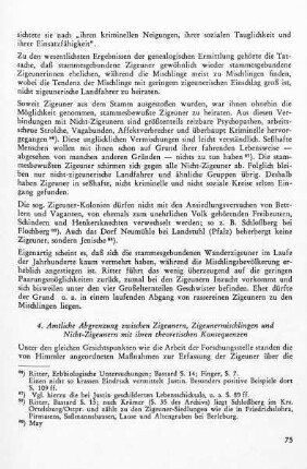 4. Amtliche Abgrenzung zwischen Zigeunern, Zigeunermischlingen und Nicht-Zigeunern mit ihren theoretischen Konsequenzen