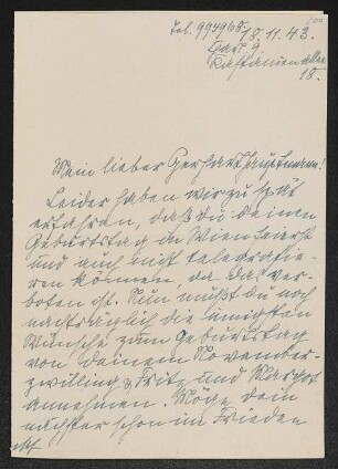Brief von Irma Klimsch an Gerhart Hauptmann