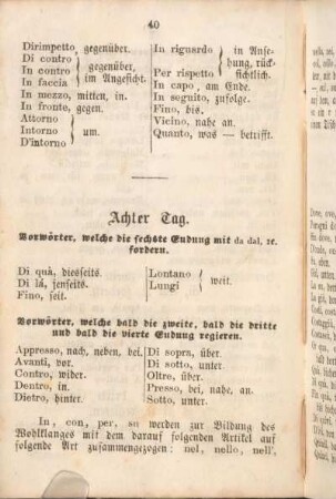 Achter Tag. Vorwörter, welche ...