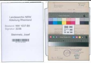 Entnazifizierung Josef Steinmetz , geb. 04.05.1901 (Gewerbeinspektor)