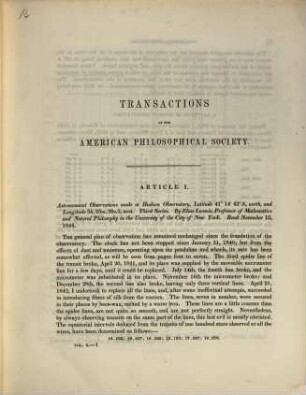 Transactions of the American Philosophical Society : held at Philadelphia for promoting useful knowledge. 10. 1853