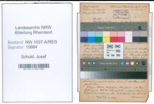 Entnazifizierung Josef Schuld , geb. 00.00.0000 (Reichsbahnsekretaer)