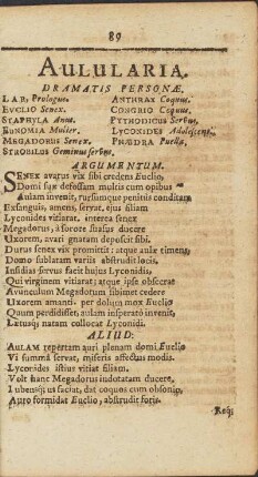 Aulularia.