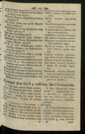 Exempel über die ... I. - IV. Conjugation.