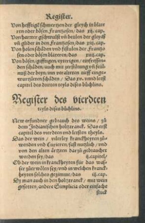 Register des vierdten teyls dises büchlins.