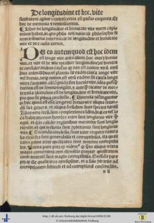 De longitudine et brevitate vite