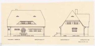 Wohnhaus Droste, Berlin-Zehlendorf: Ansicht von Norden und Westen 1:100