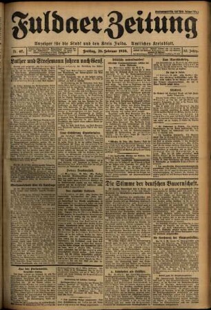 Ausgabe vom Freitag, den 26. Februar 1926.