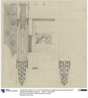 St. Louis, Sommersitz eines Kunstfreundes auf der internationalen Ausstellung, Bibliothek, Raum 24, Vorentwurf zur Wanddekoration
