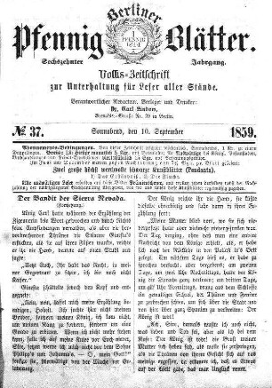 No. 37, Sonnabend, den 10. September