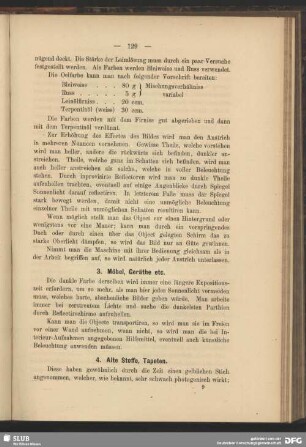 3. Möbel, Geräthe etc