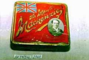 Blechdose für 20 Stück Zigaretten "Sir Morell Mackenzie"