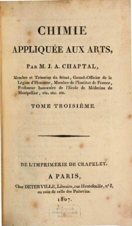 Chimie appliquée aux Arts, 3