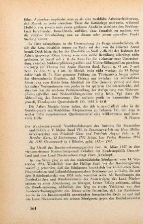 364-366 [Rezension] Der Konkordatsprozess
