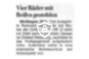 Vier Räder mit Reifen gestohlen