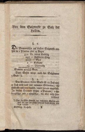 Von dem Salzwerke zu Salz der Helden. - Untersuchung der festen Bestandtheile der Salzunger Stadtbrunnensohle.
