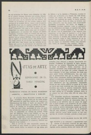 Notas del arte - Exposiciones en el Banco Municipal