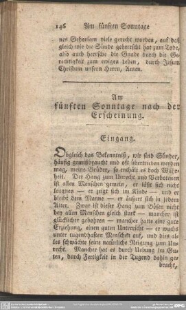 Am fünften Sonntage nach der Erscheinung