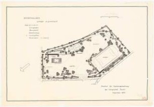 Sportfeld einer Kleinstadt: Grundriss 1:1000