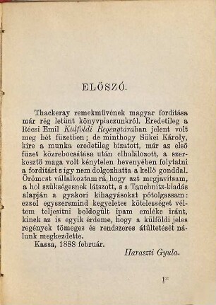 Hiúság vására : Regény hös nélkül. Irta Thackeray M. Vilmos. Angolból forditotta Récsi Emil, 1