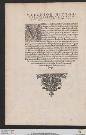Melchior Hittorpius ... Georgio Braun amico suo