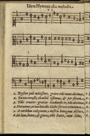 VI. Idem Hymnus alia melodia.