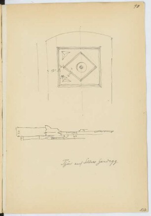 Schloss Gandegg, Eppan: Tür, Detail(aus: Skizzen- und Fotoalbum 13)