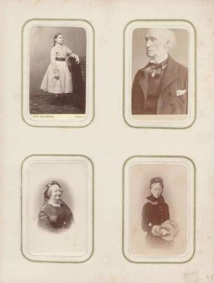 links oben: Unbekannt (Mädchen) rechts oben: Unbekannt (Herr) links unten: Unbekannt (Dame) rechts unten: Unbekannt (Dame)