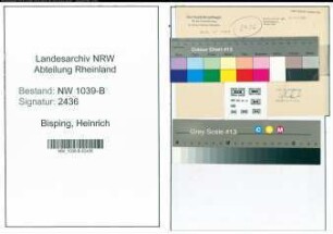 Entnazifizierung Heinrich Bisping , geb. 00.00.0000 (Angestellter)