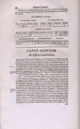 Caput Quintum. De Officiis Claustralibus.