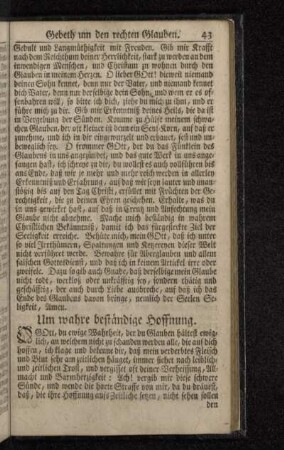 Um wahre beständige Hoffnung.