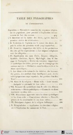 Table des paragraphes de l'introduction