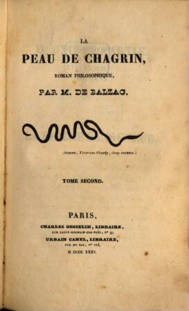 La peau de chagrin : roman philosophique, 2