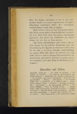Charakter und Sitten.