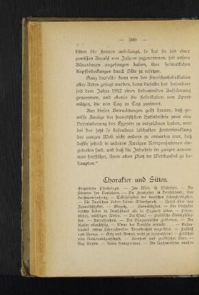 Charakter und Sitten.