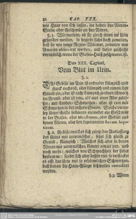 Das XXX. Capitel. Vom Blut im Urin