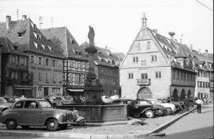 Oberehnheim, Obernai: Marktplatz und Brunnen