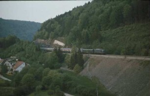 Treuchtlingen Mattenmühle Lok 119 002 D-Zug D4üe-Gepäckwagen Bnb-Wagen DR-Wagen Obere Möhrenbachbrücke
