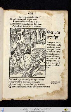 XI. De contemptu scripturae - XV. De fatuis aedificandi incoeptibus.