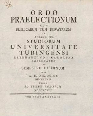 Vorlesungsverzeichnis 1797/98